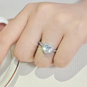 Herzform Fingerring für Frauen und Mädchen, Silber, Versprechensring, Partygeschenk, süße Mode, kostenloser Versand, koreanische Artikel, R1707, 2024 12 Hauptverkäufe von schönen Süßigkeiten - №5