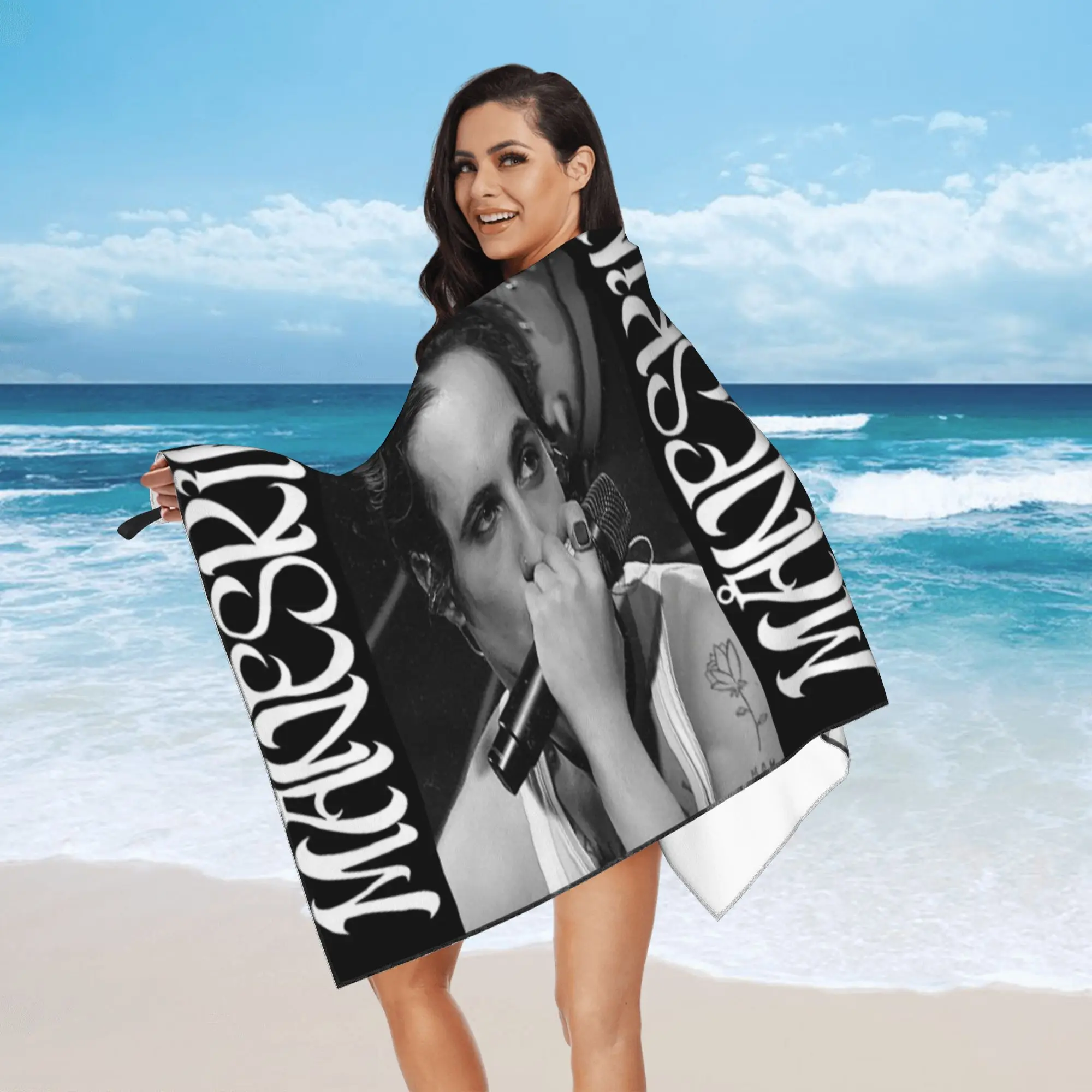 Damiano David Maneskin Beach Towel Soft Microfiber Quick Dry Absorbent Quick Towels For Pool