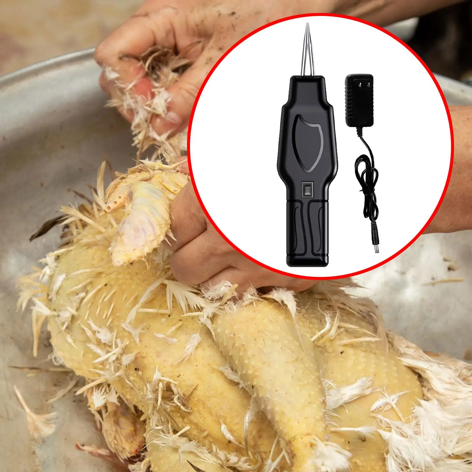 Electric Poultry Plucker Epilator Waterproof Dehairing Handheld Chicken Plucker Machine for Plucking Goose Bird Turkey Duck