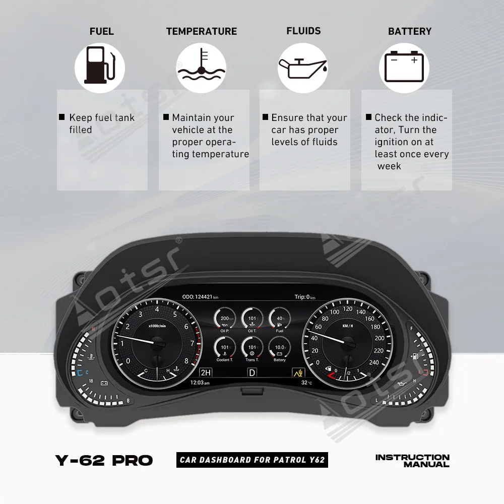 2025 Custom for Nissan Patrol Y62,2010-2021,Virtual Cockpit, Cockpit Digital Cluster,Digital Instrument Tachometer,LCD Instrumen