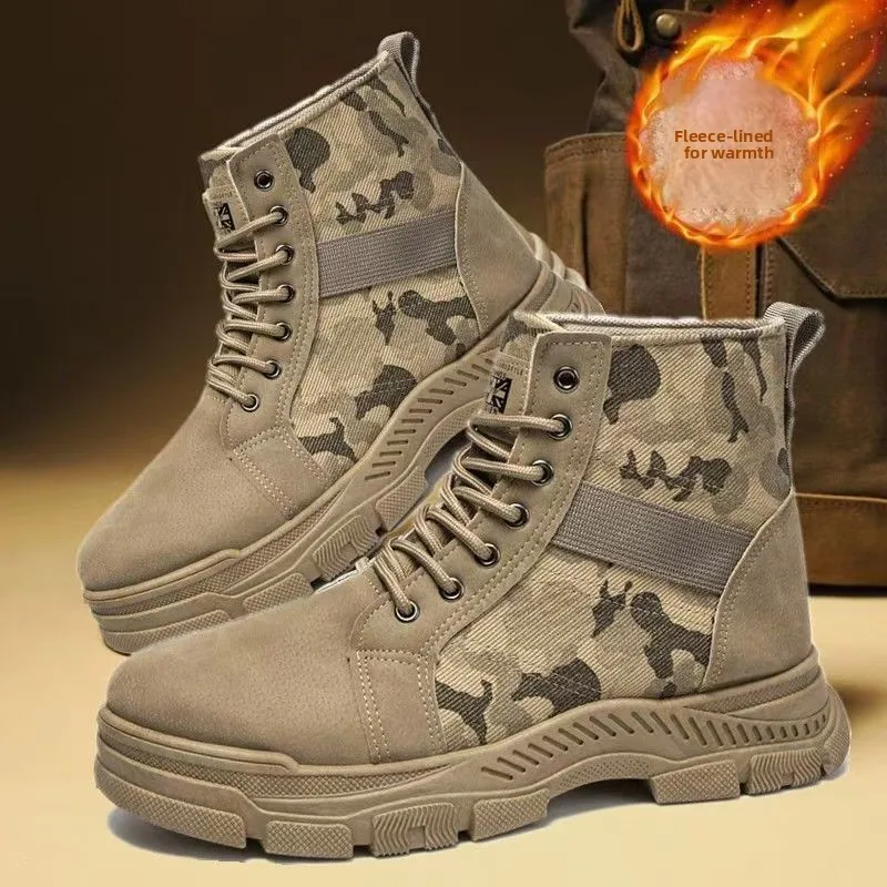 أحذية رجالية عالية الجودة على الموضة جديدة أحذية رياضية كاجوال مموهة للمشي لمسافات طويلة في الهواء الطلق مضادة للانزلاق