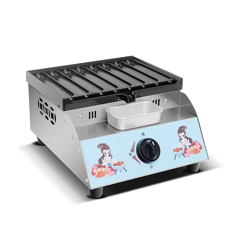 Barbacoa comercial de salchichas, máquina de barbacoa para perros calientes, equipo de aperitivos, horno de salchichas lateral de calle