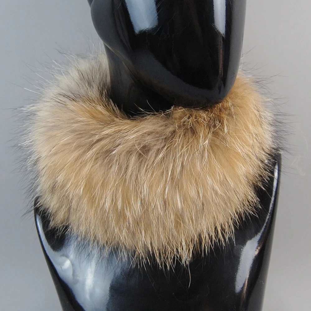 New Luxury Women Outdoor Fox Fur Ring Scarf Winter Good Elastic Knit Real Fox Fur Scarves Neck Warmer Natural Fur Headband Wrap