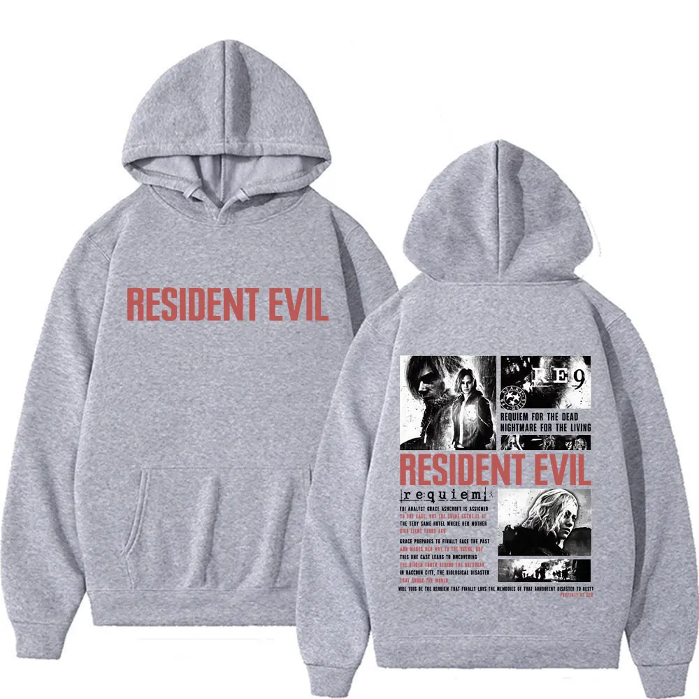 Resident Evil Requiem Sweatshirts Leon Kennedy Grace Ashcroft 90er Vintage Hoodies Herren Damen Mode Klassische Pullover Streetwear – Detail 5