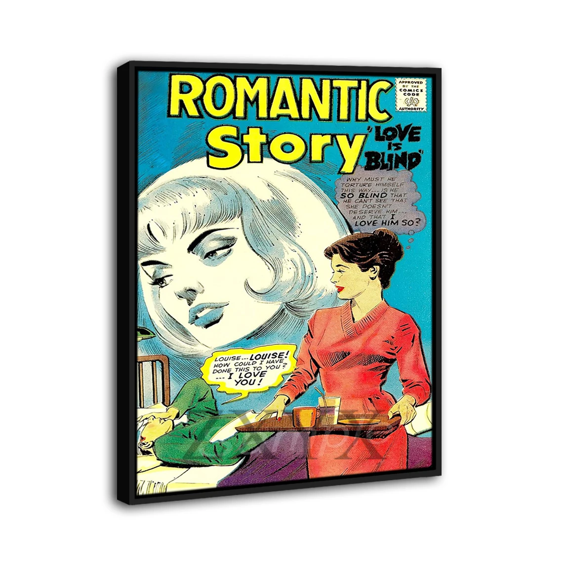 Vintage Romantic Story Comic Advertising Framed Poster Print Home Decor Wall Art Painting Oil Canvas