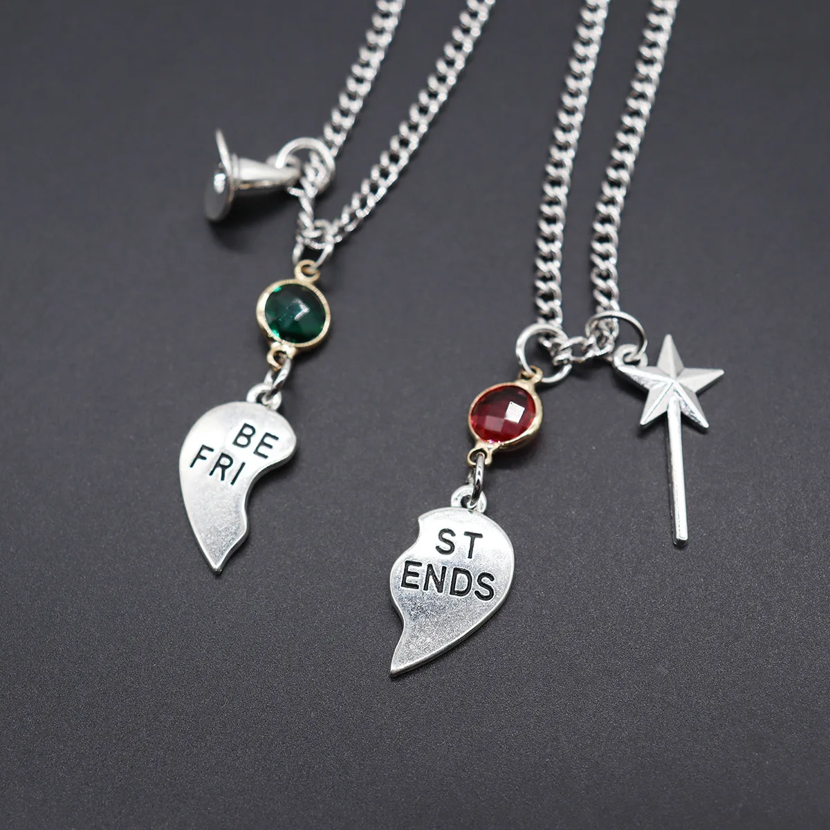 1Pair Wicked The Musical Inspired Elphaba and Galinda Magic Stick Hat Pendant Necklaces Friendship Jewelry Gifts For Women Girls