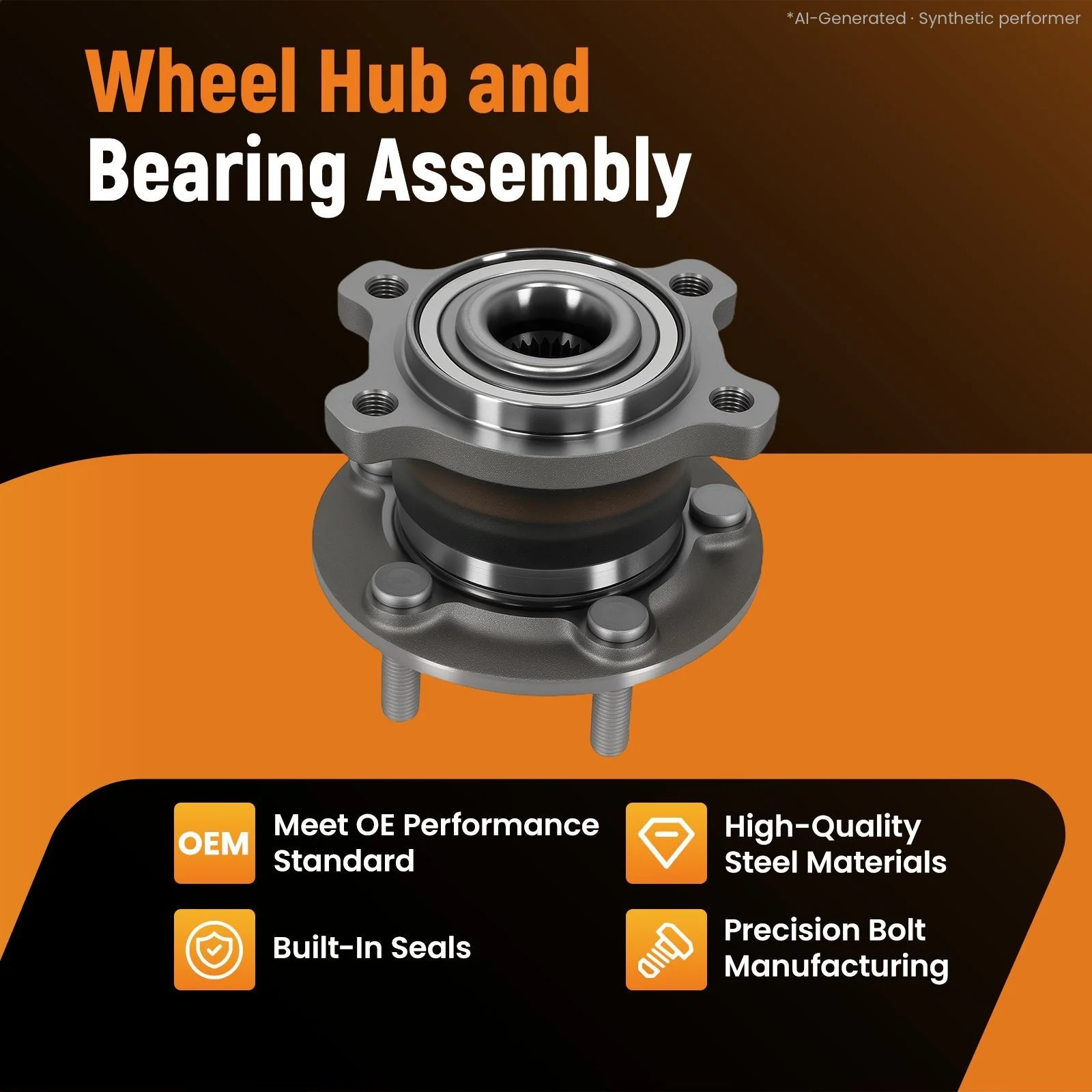 Rear Wheel Bearing Hub for Ford Escape AWD 512500 HA590479 ABS 4-Bolt
