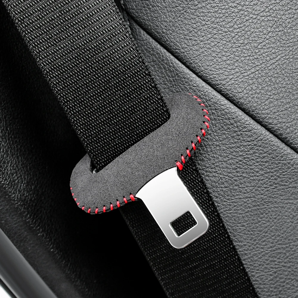 Car Seat Belt Buckle Leather Protector cover For Subaru XV BRZ WRX STI Forester Ascent Impreza Legacy Outback Levorg