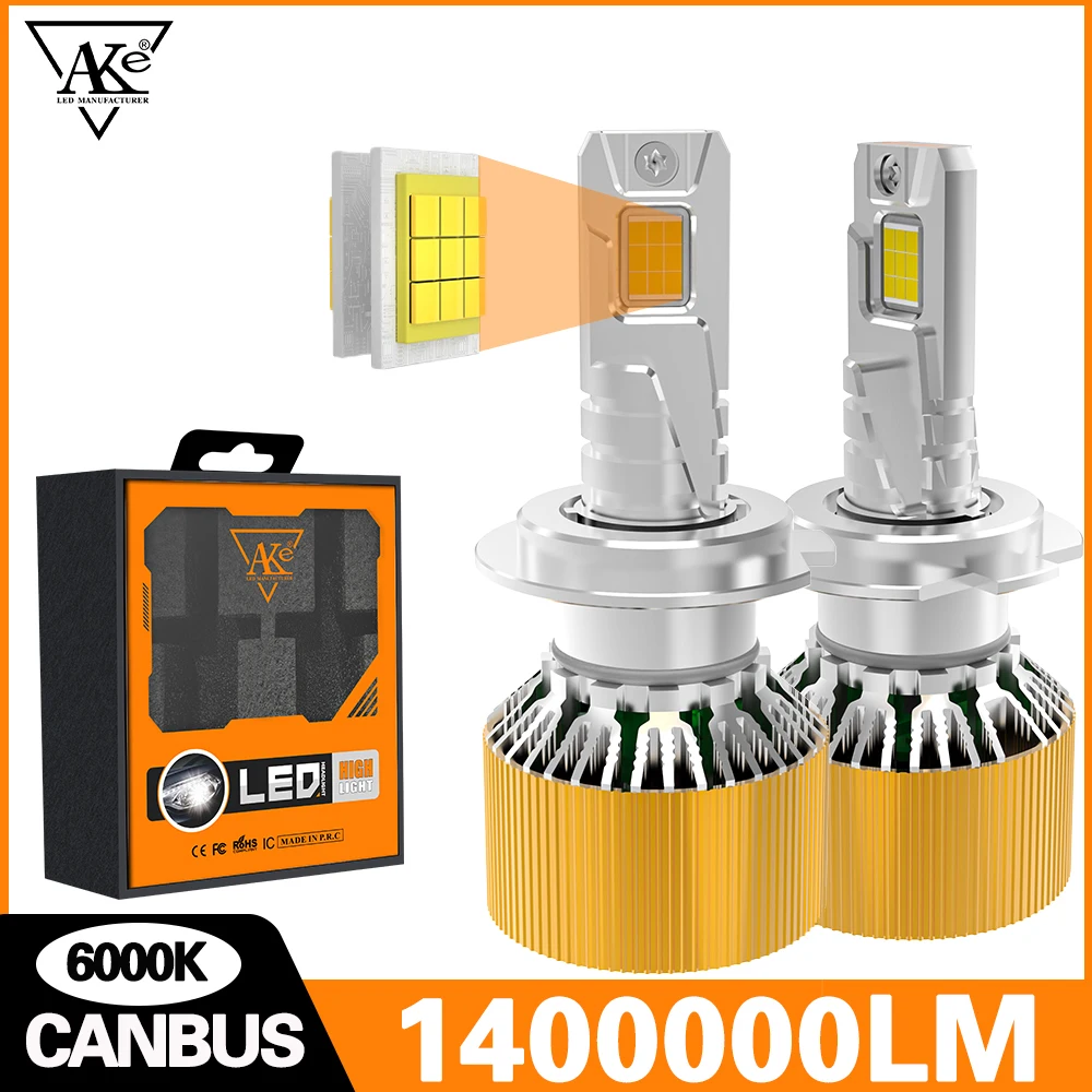 

9-core Chip H7 H4 LED Headlight CANbus 1:1 Size Mini Car Light Bulbs 1000000LM 1000W Automobile Fog Lamps 6000K 12V Headlight