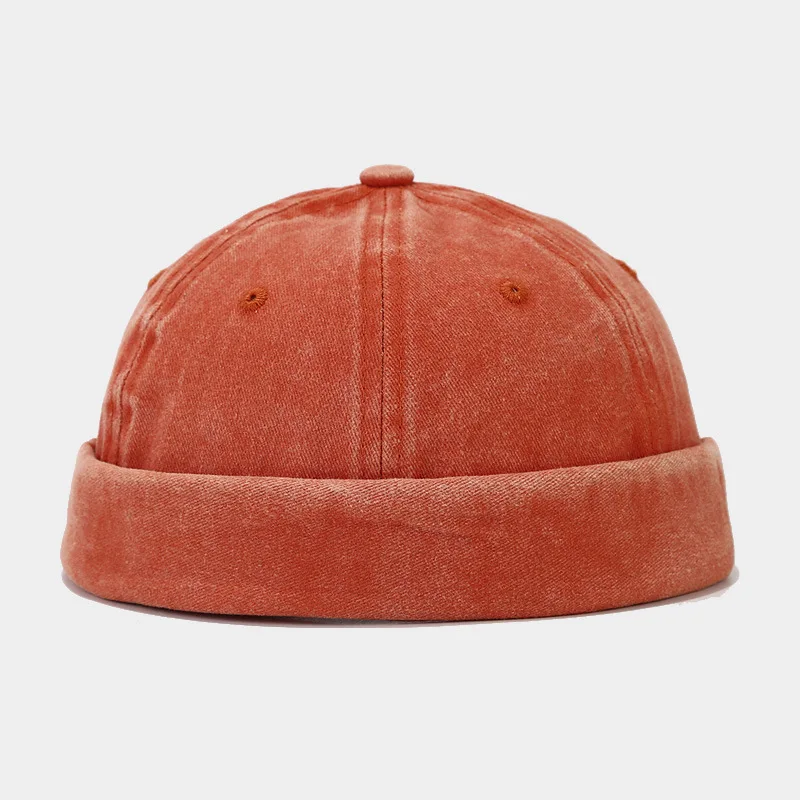Einfarbig Gewaschen Docker Beanie Brimless Cap Mode Hip Hop Männer Schädeldecke Einfarbig Manschette Docker Fischer Mützen Straße Hüte – Detail 12