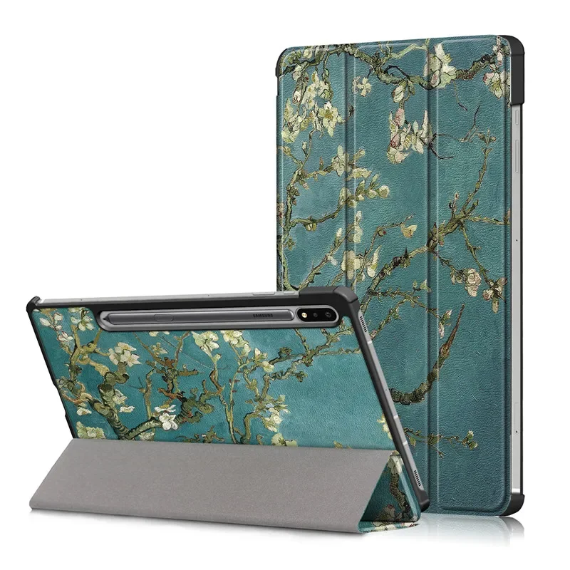 Case For Samsung Tab S7 Fe S8 S9 Plus Cover Fashion Paint Fold Leather Cover For Galaxy Tab S9 FE S8 Plus S7 FE Case Coque Funda