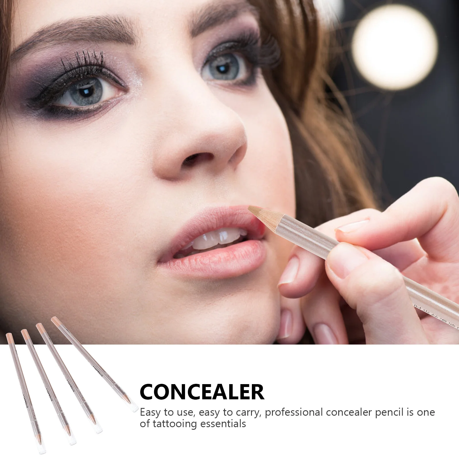 4 pçs caneta corretivo de madeira maquiagem corretivo lápis corretor de manchas para círculo de olho manchas escuras manchas cobertura completa portátil