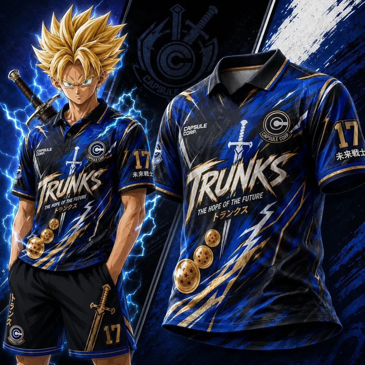 2027 Dragon Ball Goku Fußballtrikot für Herren und Damen, Anime, schnelltrocknend, kurzärmelig, Fußballshirt, Cosplay, Sport-T-Shirt, passend für die ganze Familie – Detail 4
