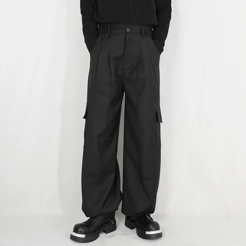 NDNBF Spring Casual Pants, Men's Versatile Suit Pants, Small and Unique Design, Loose Wide Legs, Work Wear, Straight Tube Pants