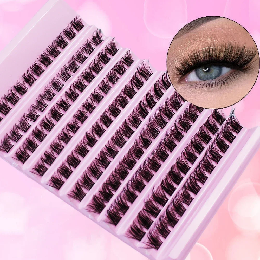 Cluster Lashes Full Volume Lashes ดูธรรมชาติ 8-16 มม.DIY False Lashes Mink D Curl 120 pcs ขนตาปลอม