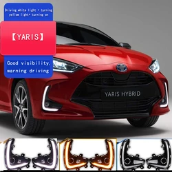 LED Daytime Running Light For Toyota Yaris 2020 2021 2022 Dynamic Turn Yellow Signal Relay Car 12V LED DRL Day Light