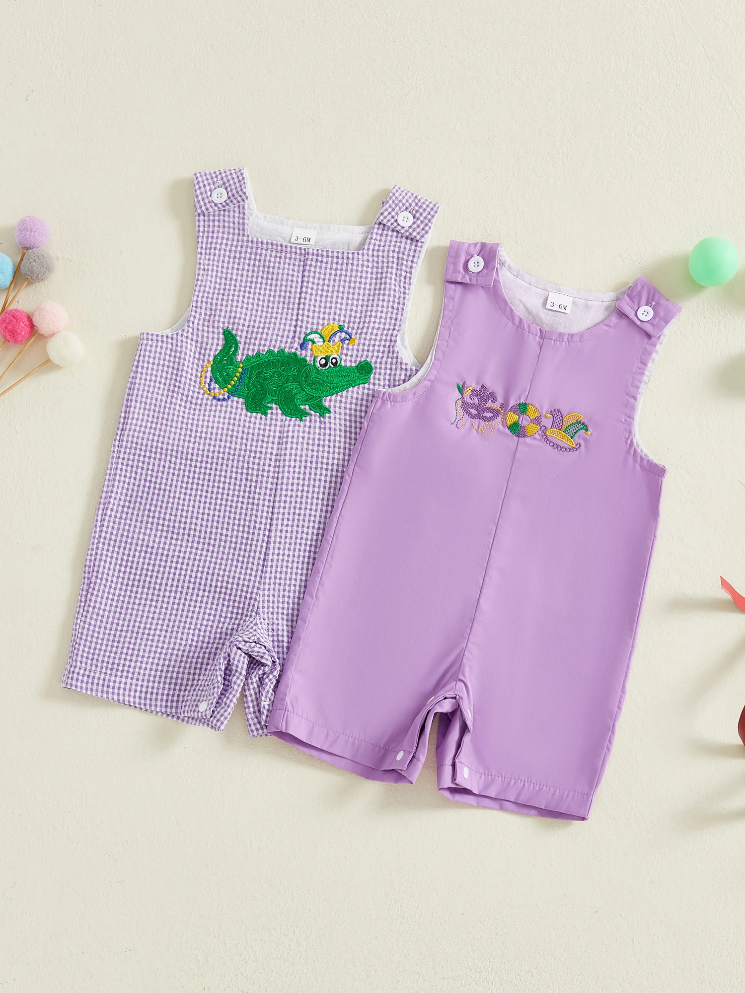 Tutina da bambino a righe arcobaleno con ricamo unicorno, senza maniche, con scollo quadrato, tuta generale per ragazze