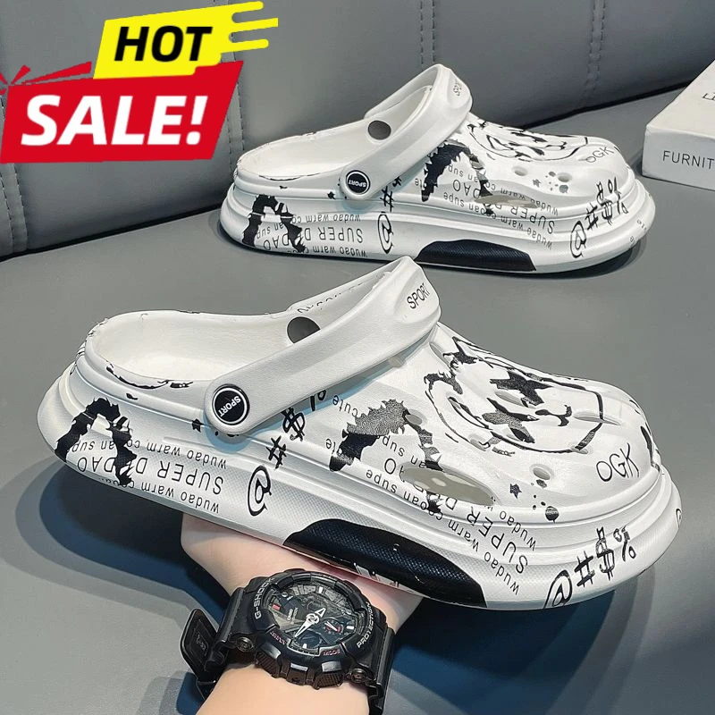 

Hole Shoes Men's Summer Men's Outer Wear Slippers Men's Sports Thick-soled Non-slip Wear-resistant Beach Sandals