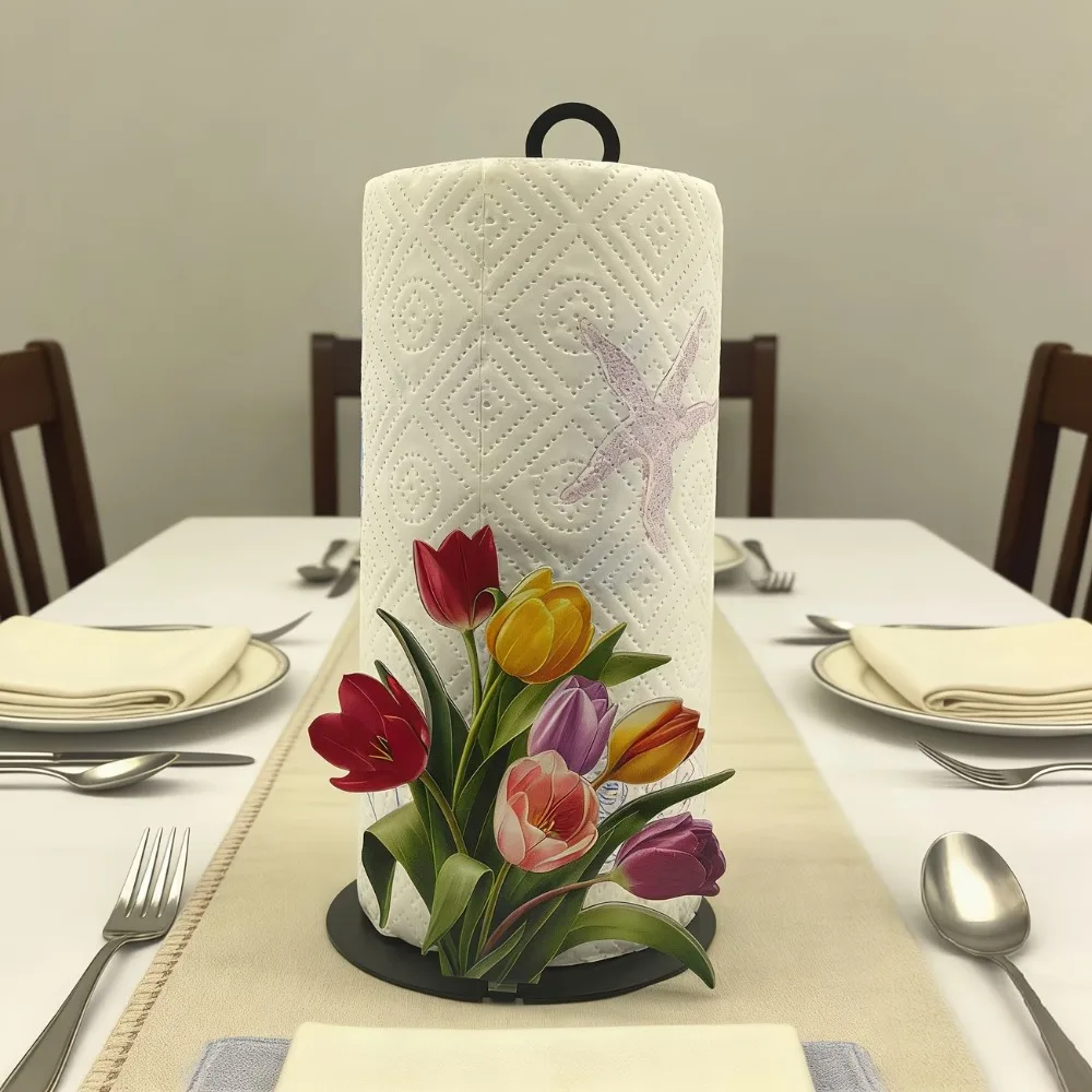 

Tulip Tissue Holder No Drilling Required Surface Mount, Perfect for Holiday Celebrations and Mother's Day Festive Decoration