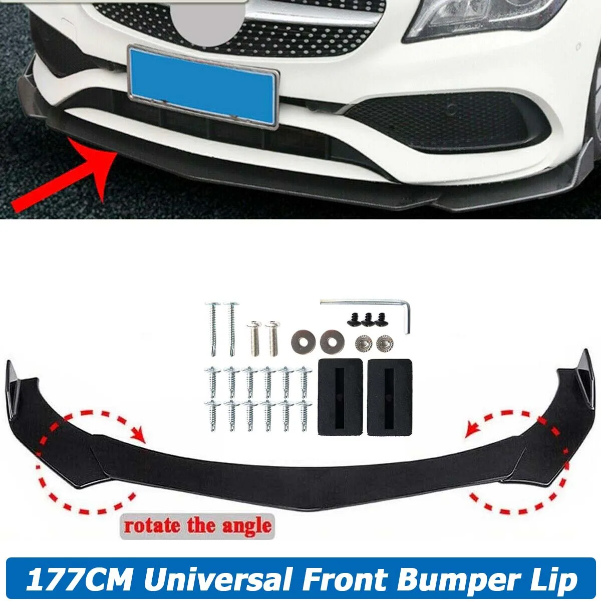 

4PCS Front Bumper Lip Splitter Spoiler Cover Body Kit For Mercedes Benz E-Class W212 E200 E220 E250 E300 E350 Car Accessories