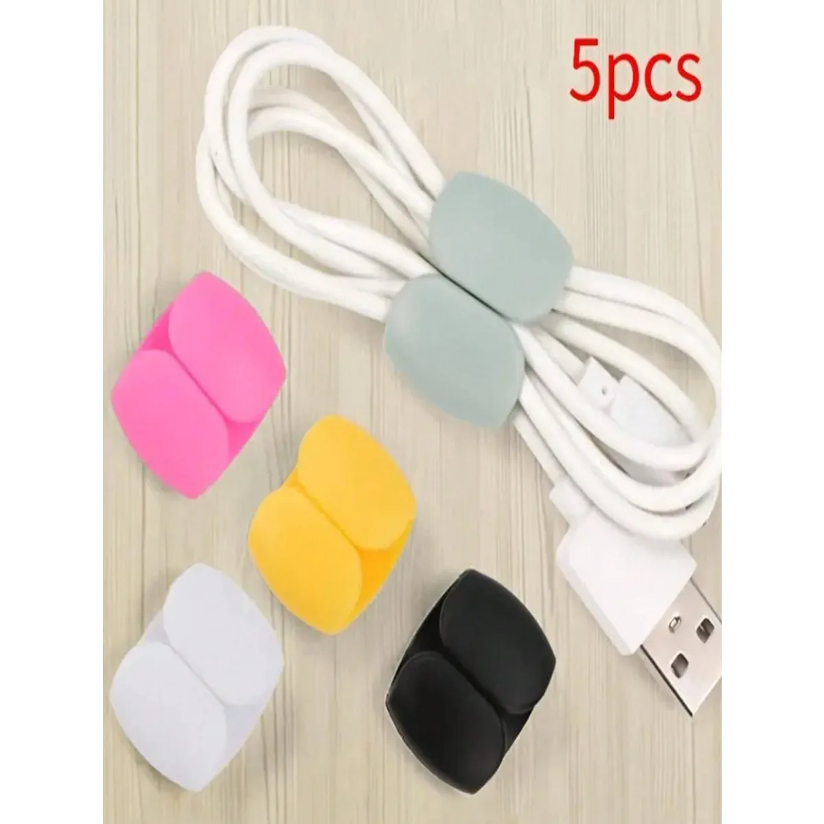 5pcs Solid Data Cable Organizer