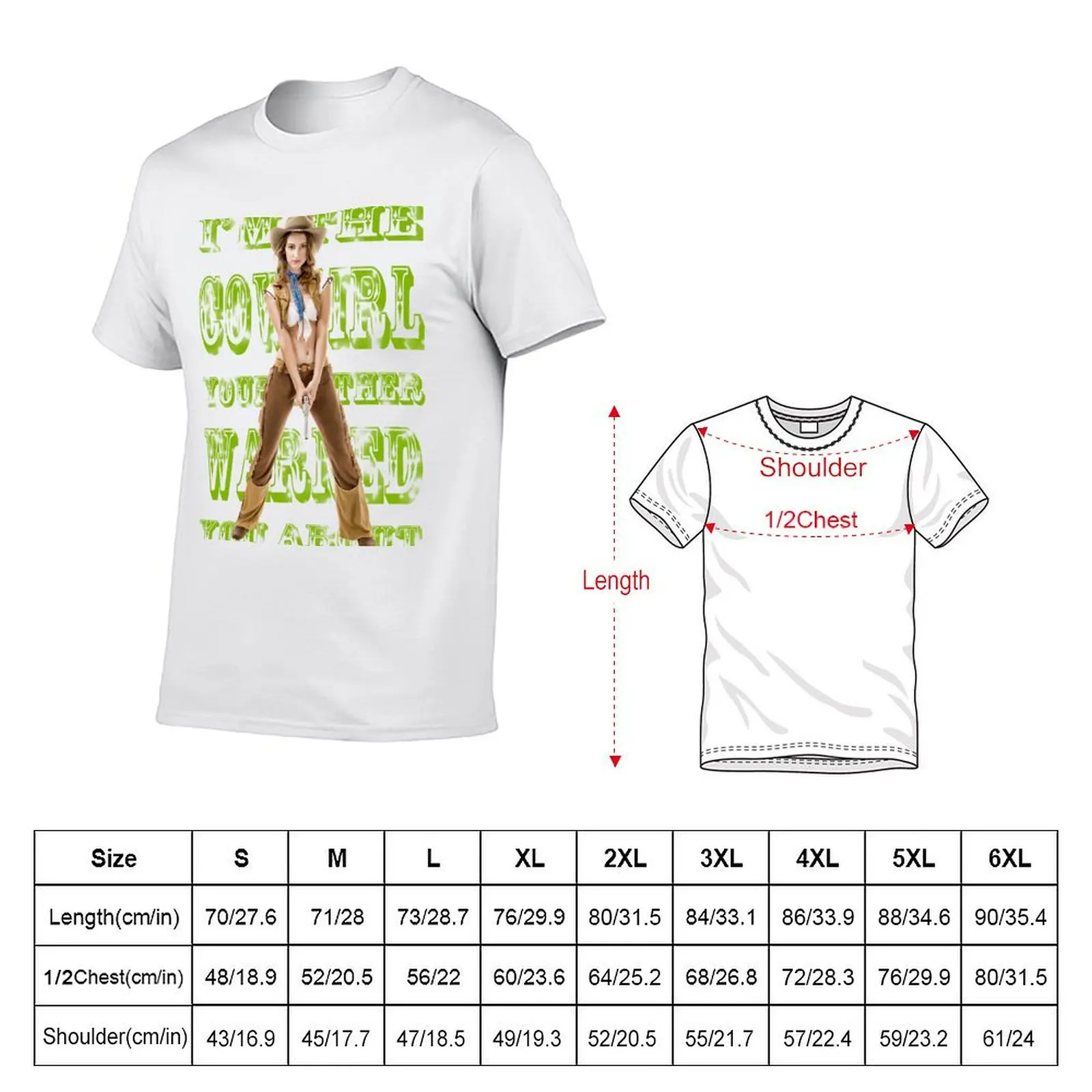 I'm the Cowgirl Your Mother Warned You About T-Shirt Casual All Match Tee Shirt for Men