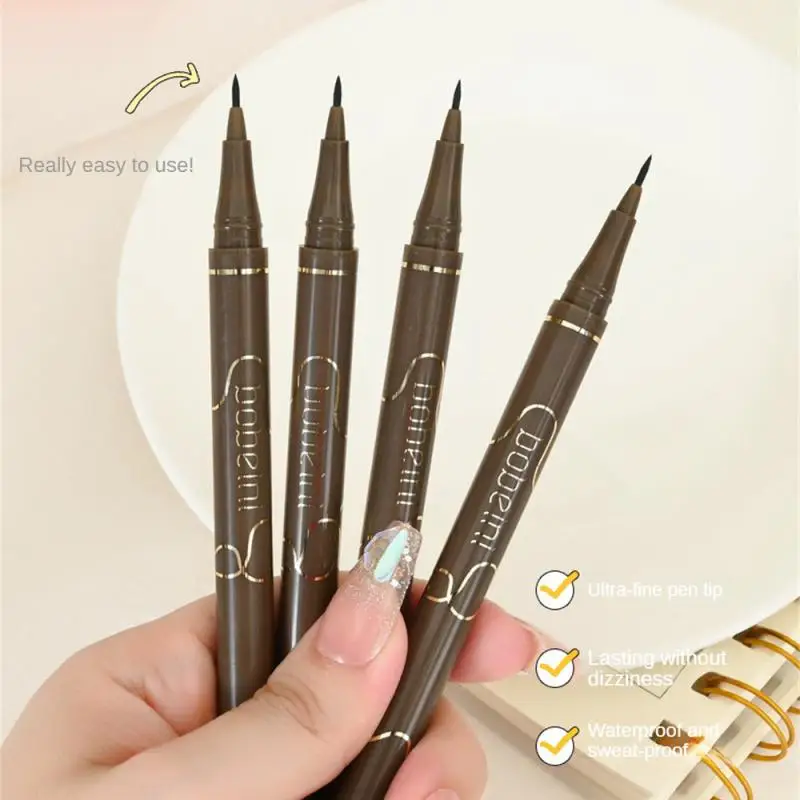 Penna per Eyeliner marrone Anti-sudore 4 codici di colore No Sizzy Eyeliner Pen Make-up Eyeliner Texture Fine e liscia penna per Eyeliner da 0.05mm