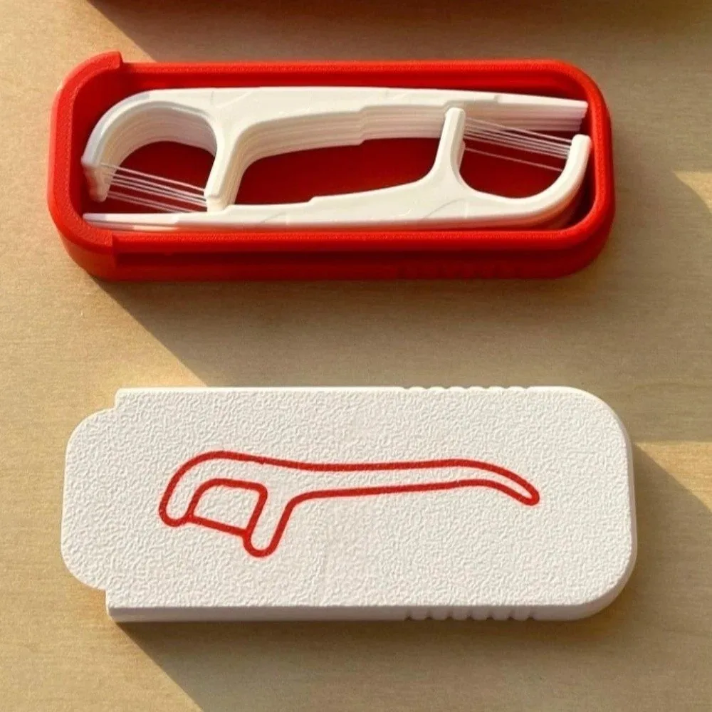 Reusable Mini Sliding Dental Floss Box Plastic Portable Dental Floss Organizer Convenient Toothpick Storage Box Work