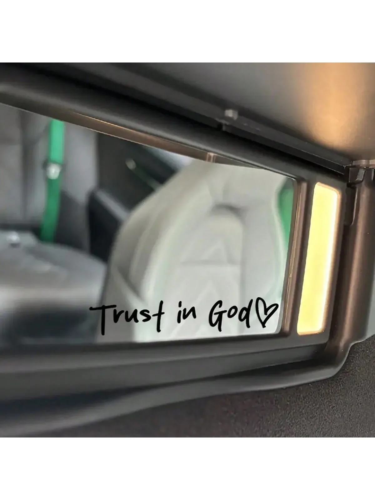 Trust in God Car Decal, Inspirational Waterproof Vinyl Sticker for Rearview Mirror
