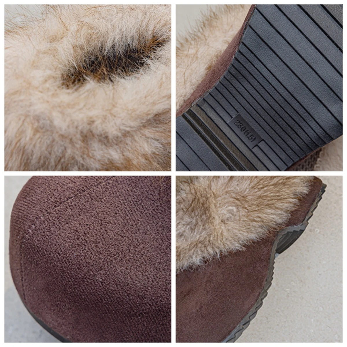 Fujin 7 سنتيمتر النعال سميكة وحيد الجوارب للنساء أحذية منزلية 2026 خريف شتاء جديد الانزلاق على الموضة تتجه منصة كعب النعال #3