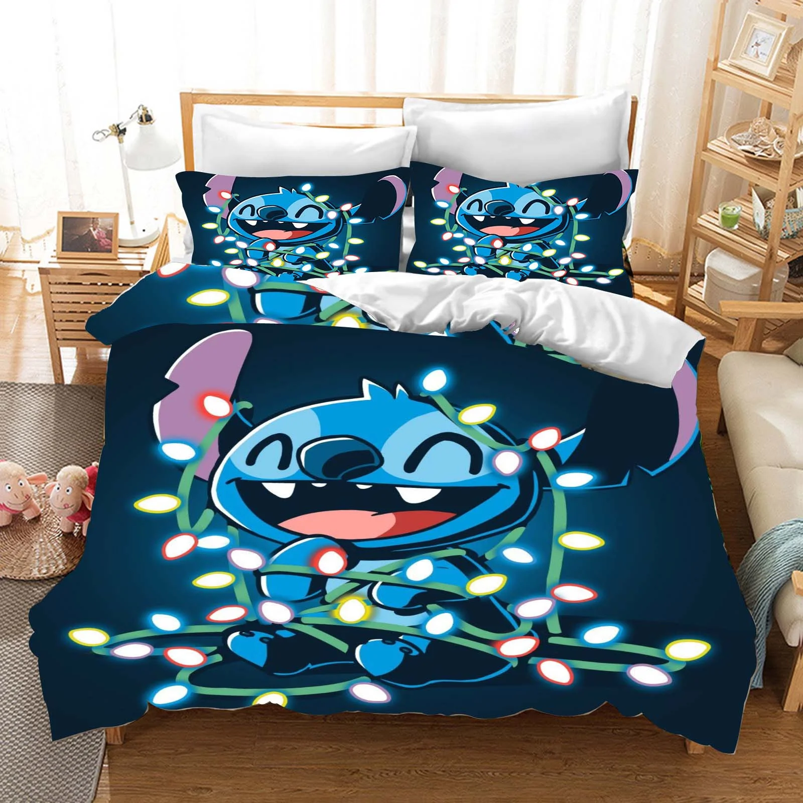 Lilo & Stitch Home Duvet Cover Alien Experiment 626 Teenager Gift Room 2/3pcs Children's Bedroom Bedding  Grade A Set Cuddly