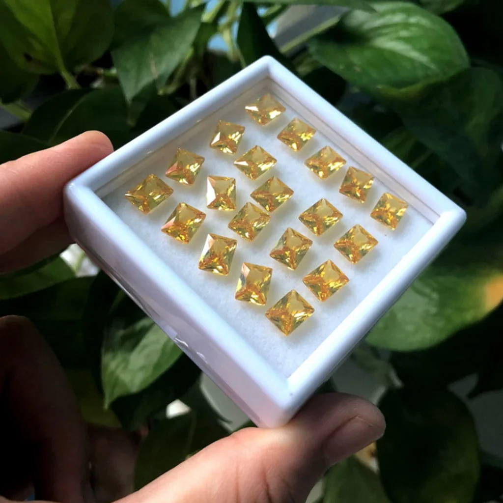 50PCS White Black 50*50mm Cushion Square Diamond Gemstone Display Box Soft Sponge  Gift Acrylic Loose Jewelry Plastic Storage