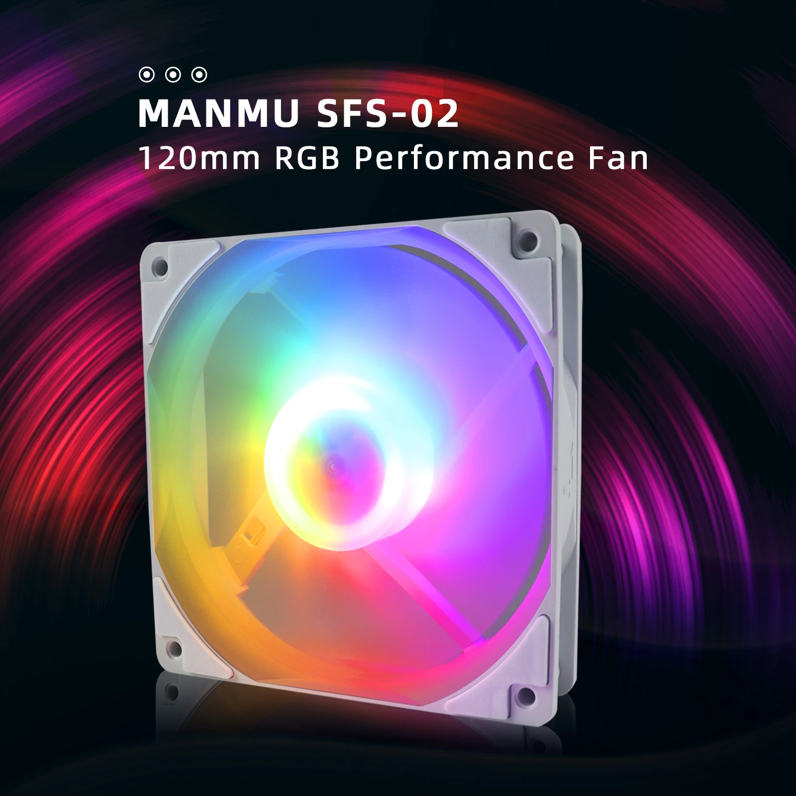 

MANMU Case Cooling Fan 12cm Desktop Computer LED Lighted Mute RGB Fan Large 4pin Fan