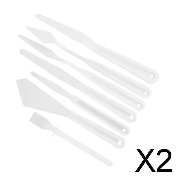 2x7pcs/Set Plastic Palette Cutters Crafts for Art Oil Painting Supplies Tools