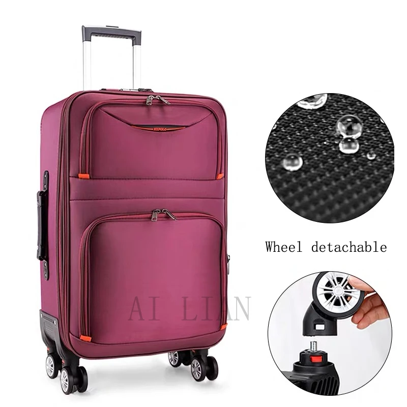 20 "22" 24 "26" 28 polegada Nova À Prova D' Água Oxford Rolling Bagagem carry on Trolley Suitcase Mulheres Homens Viagem Mala Com Roda saco caso