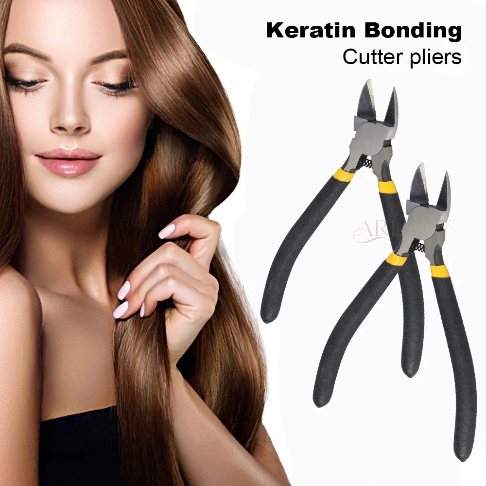 Haarverlängerungszange, Keratin-Bonding-Schneiderzange mit geraden Handscheren aus Edelstahl, Gartenscheren, Klingen – Detail 11