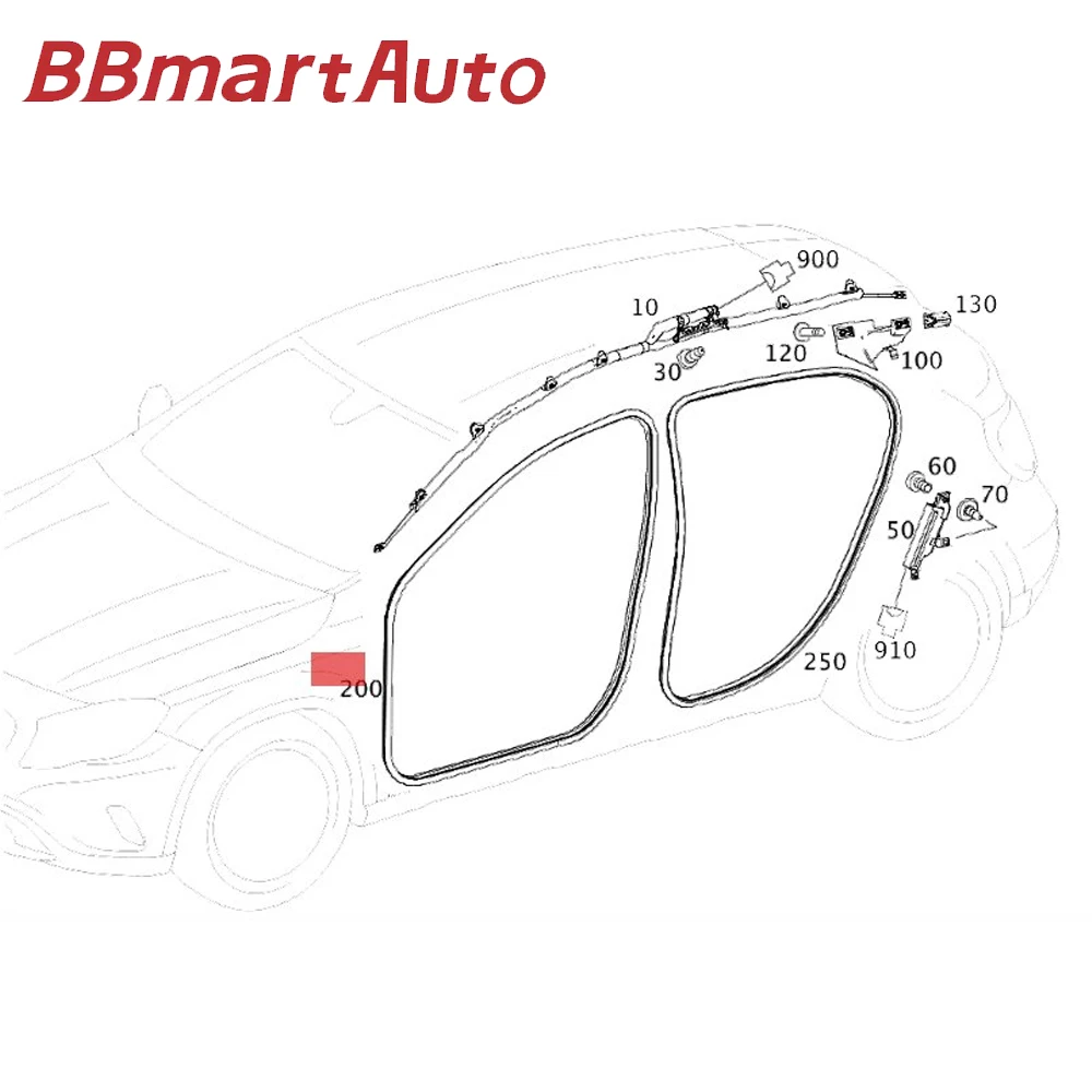 A1766920076 BBmartAuto Original Parts 1pcs Front Door Rubber Seal For Mercedes Benz W176 A180 A200 A250 A45 AMG Car Accessories