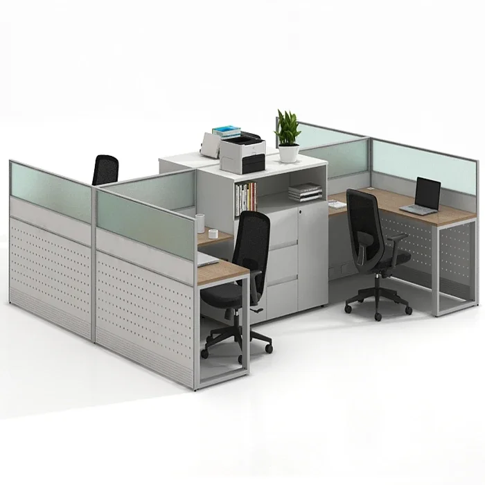 Popular Wire Hidden Office Workstation 4 Person Office Workstation Office Cubicle