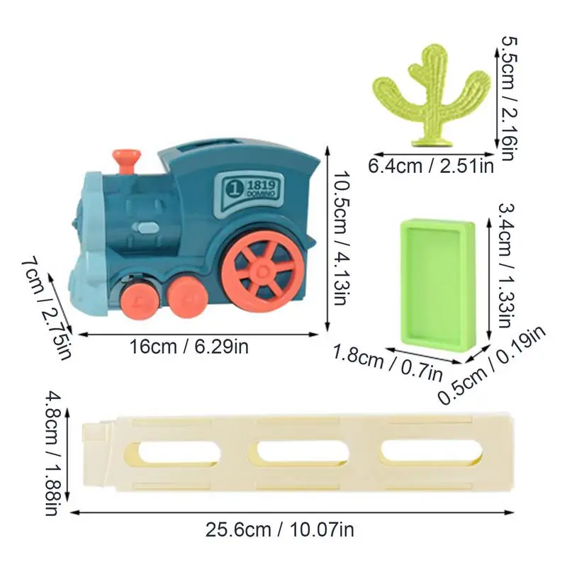 Domino Train ชุด 60PCS อัตโนมัติ Lighted Domino บล็อกของเล่นหัวรถจักรไฟฟ้า Dominos รถไฟเสียงของขวัญคริสต์มาสสําหรับเด็ก