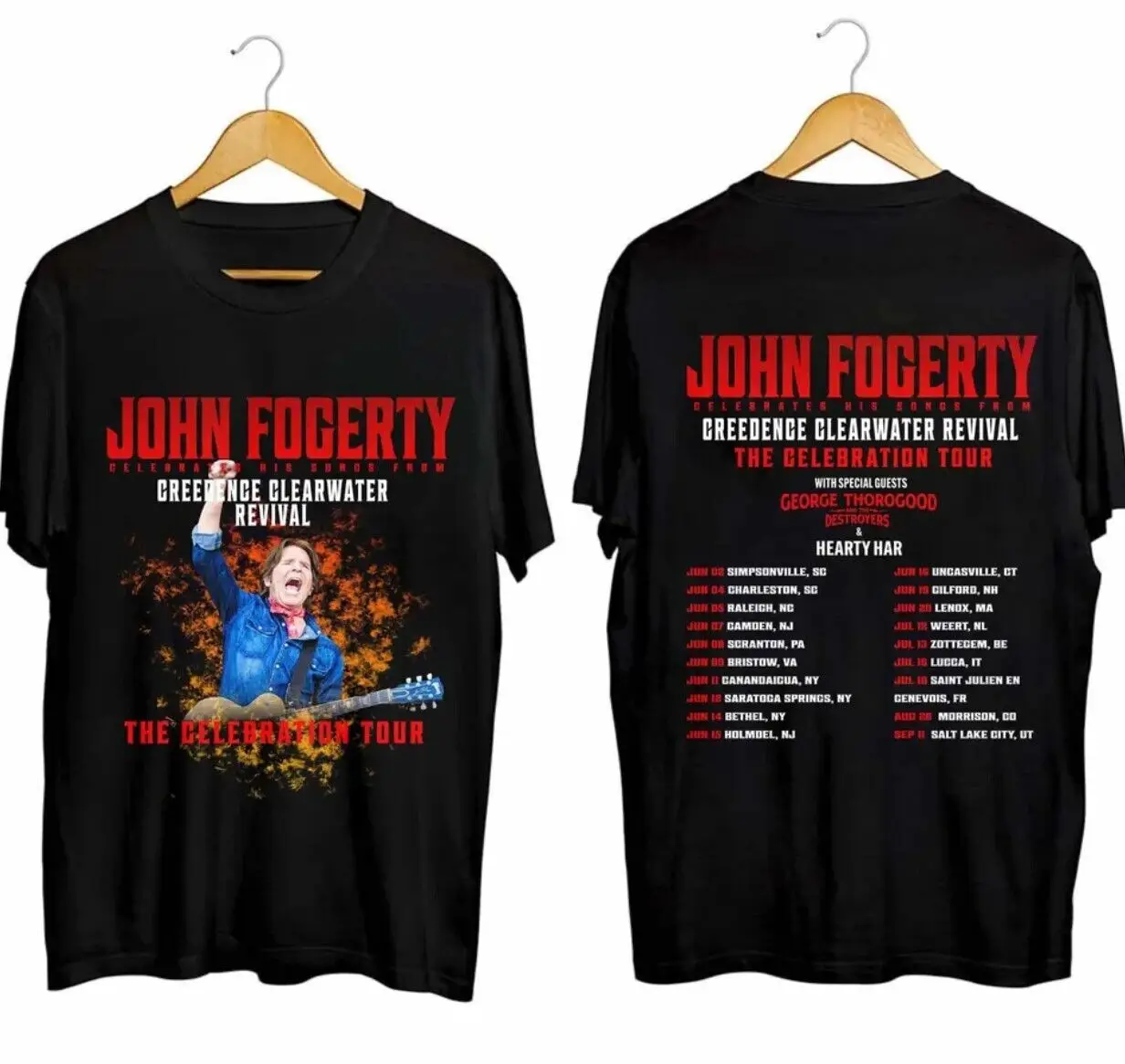 John Fogerty The Celebration Tour 2024 Shirt, John Fogerty 2 Sided  t Shirt