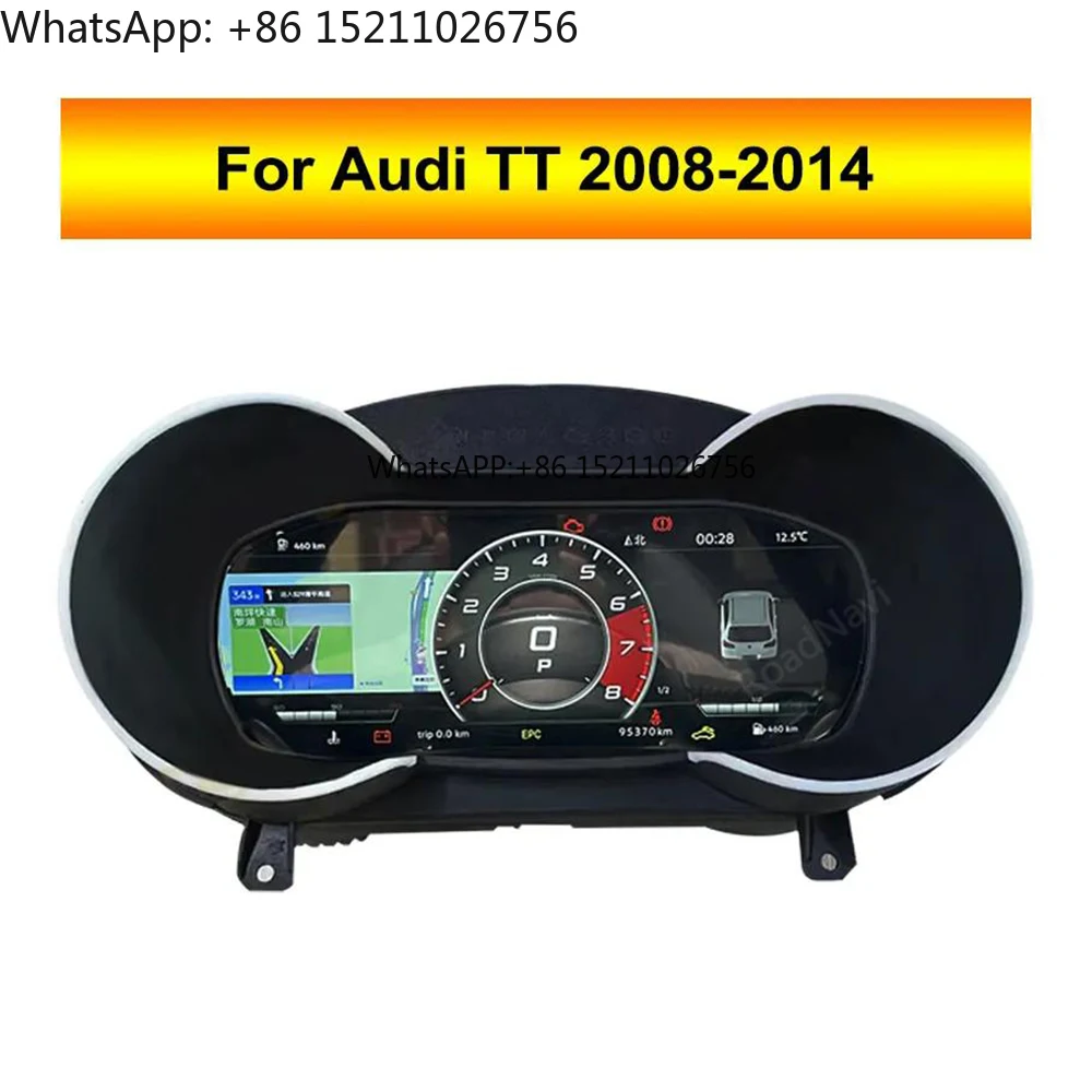 RoadNavi LCD Digital Cluster for Audi A3 Q5 A4 A6 Q7 TT 2008-2014 Dashboard Panel Speedometer