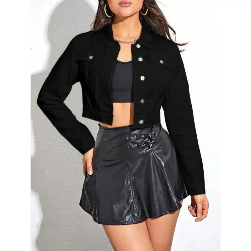 

ort F 8636 Трансграничная новинка Sle Denim Jaet Youth Faion Special Широкая посадка V-Ne Sve Длина Seven-Quarter Осенняя одежда