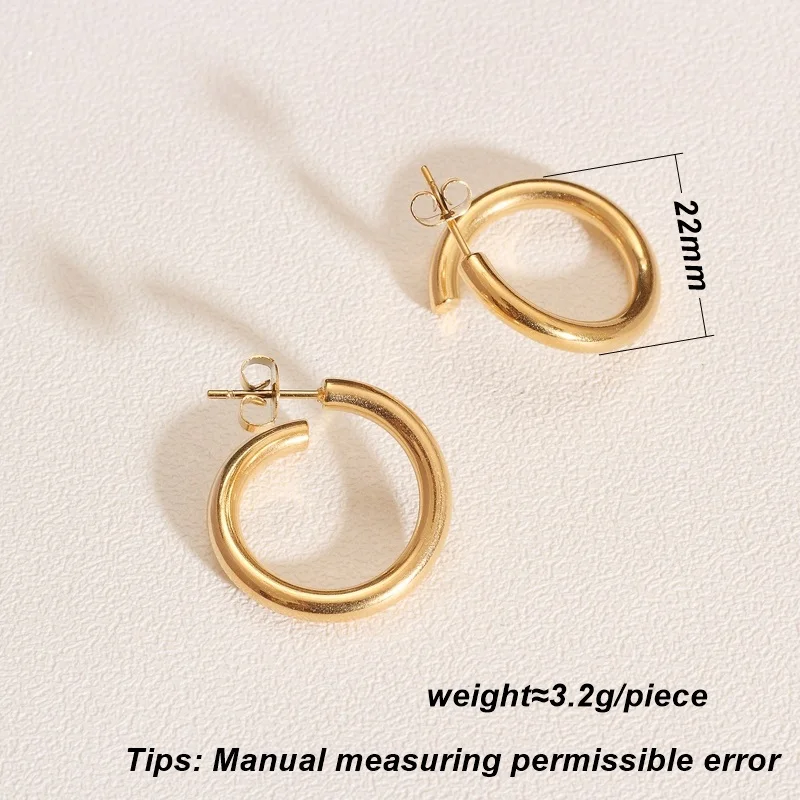 KITEAL 2023 trend large 18KGP Gold plated stud earrings for women Circlet，ins，hoop women earrings jewelry