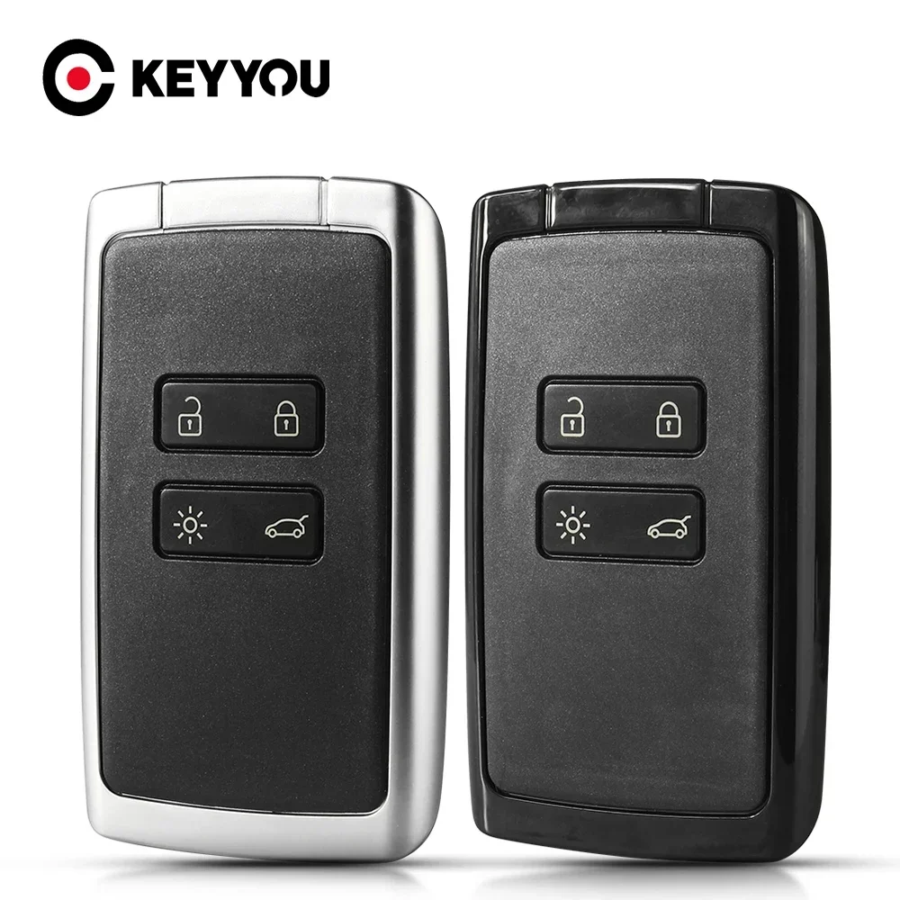 

KEYYOU 1PCS NEW Car Key Case 4 Button Car Keyless Entry Smart Remote key Shell for Renault Megane 4 Koleos Auto Key Case Fob