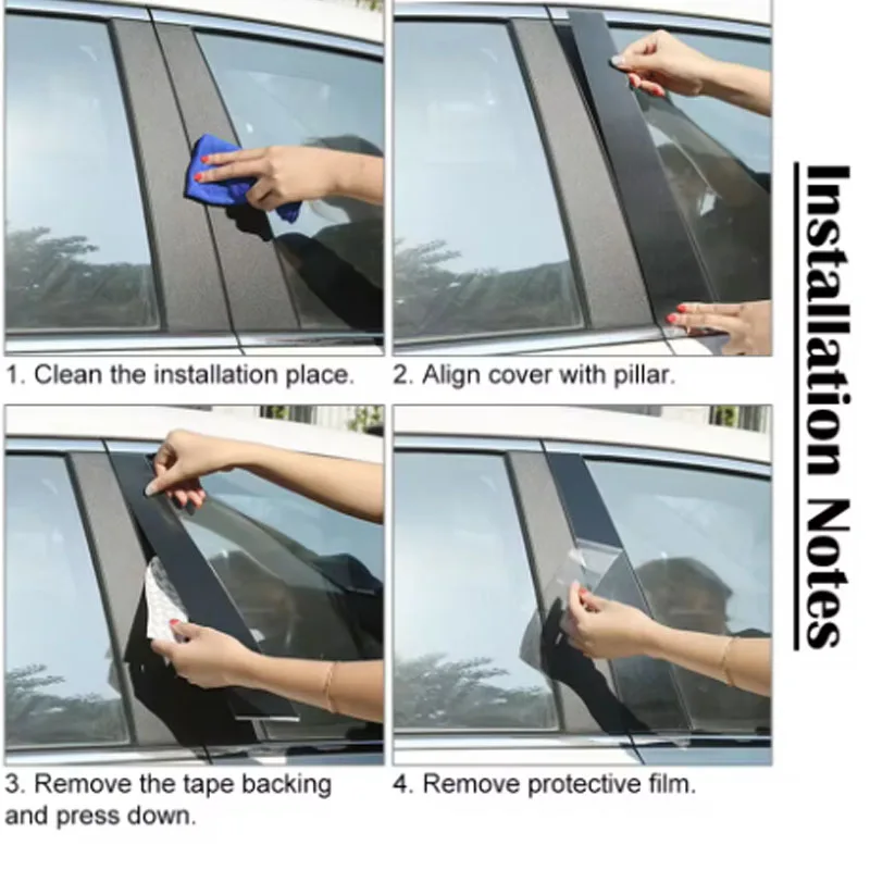 For Peugeot 207 2009-2013 Glossy Black Window Door Column B C Pillar Post Cover Trim Auto Sticker Styling - Image 5