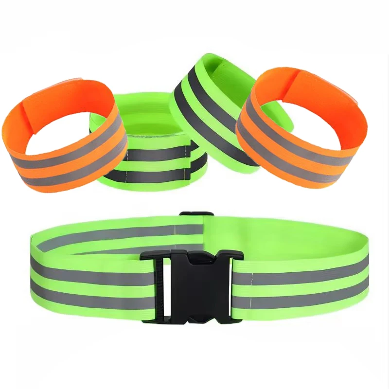 2/3PCS High Visibility Security Running Bands Waist Belts for Arm,Wrist,Ankle,, Night Walking Cycling Reflective Gear