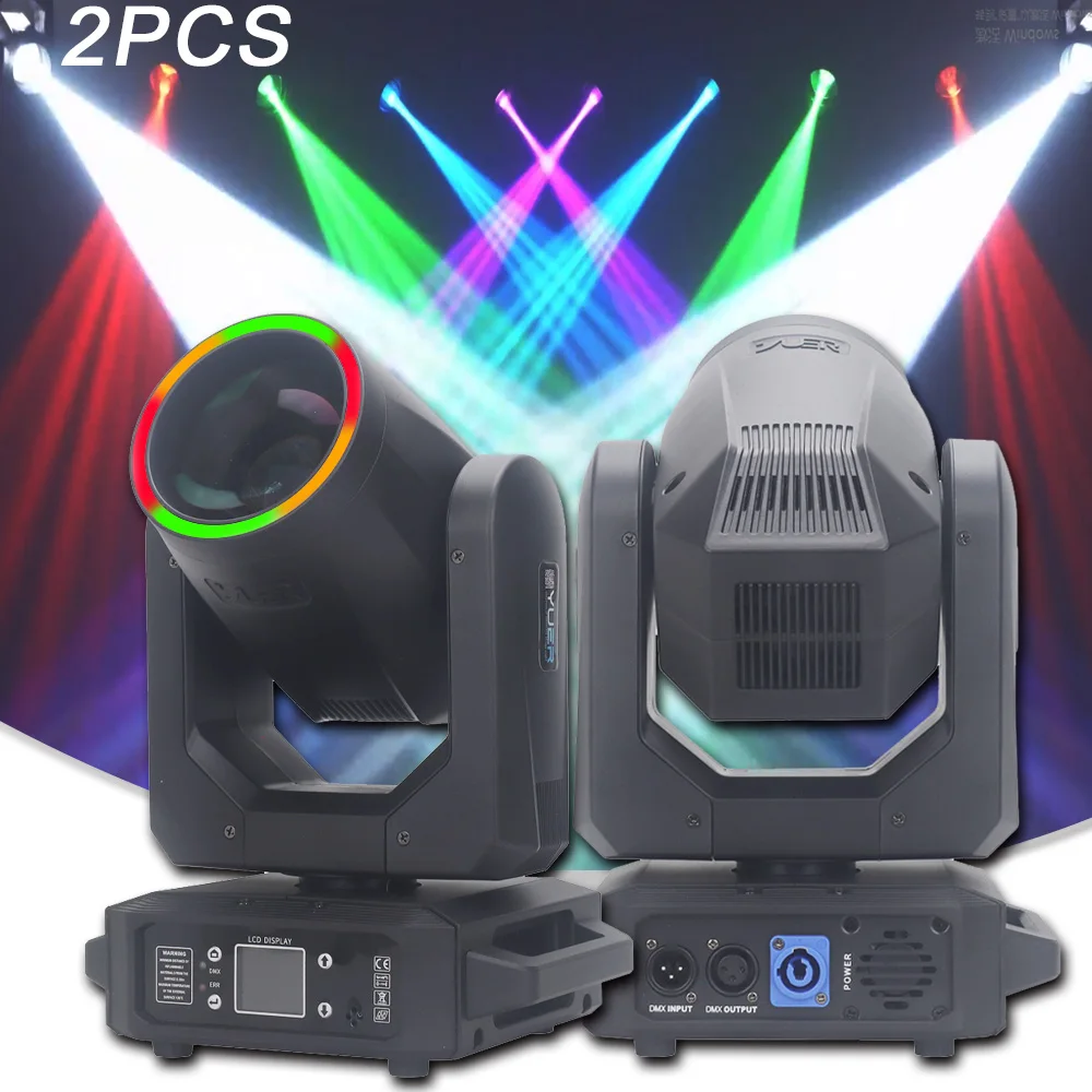 LED Beam 18 Prism com RGB SMD Ring, Sharpy Disco, movendo a cabeça, Home Party, Rainbow Effect, Natal Nightclub Lâmpada, 2 Pçs/lote, 200W