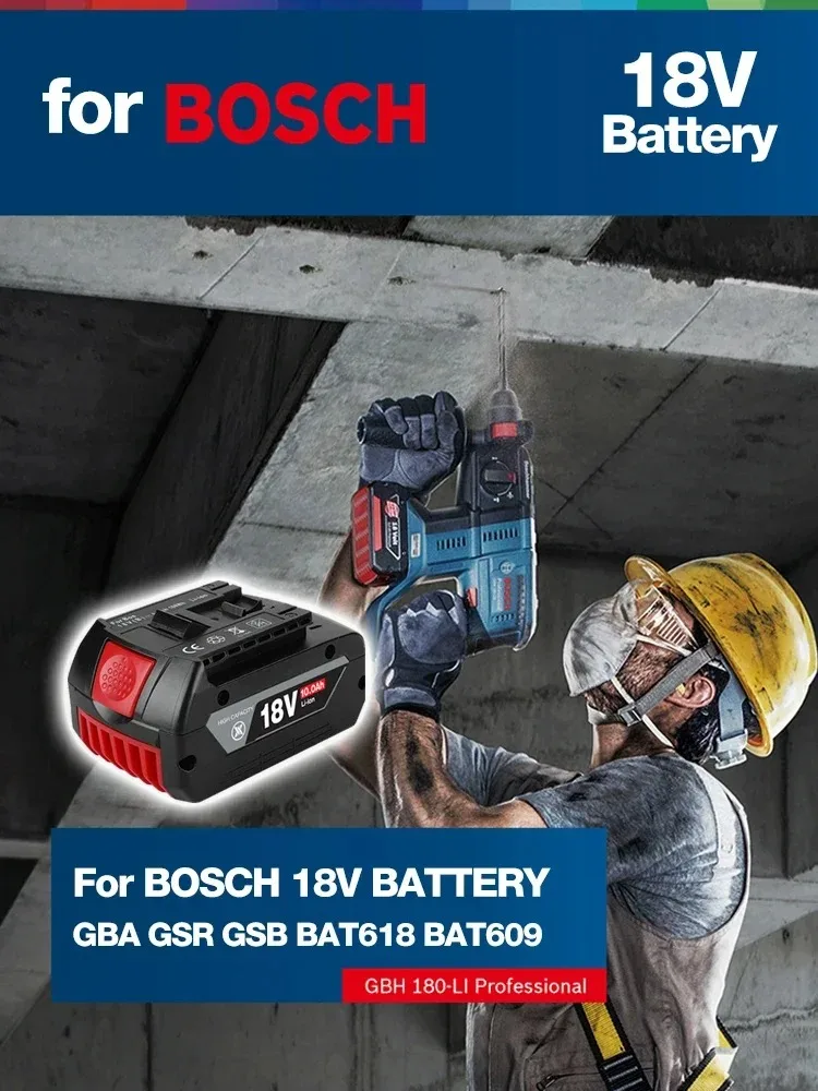 High-Performance For BOSCH 18V 10Ah LITHIUM-ION BATTERY GBA 18v 10Ah Professional GBA GSR GSB BAT609 Rechargeable Battery