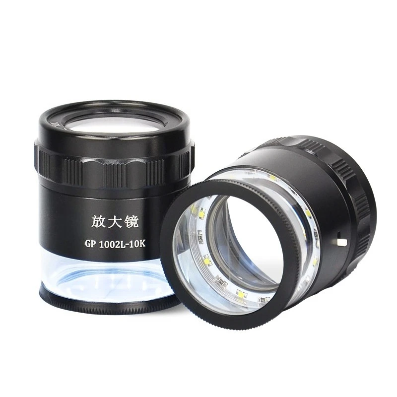 10/15/20/30X rechargeable LED with graduated cylinder magnifying glass 1002L-10K