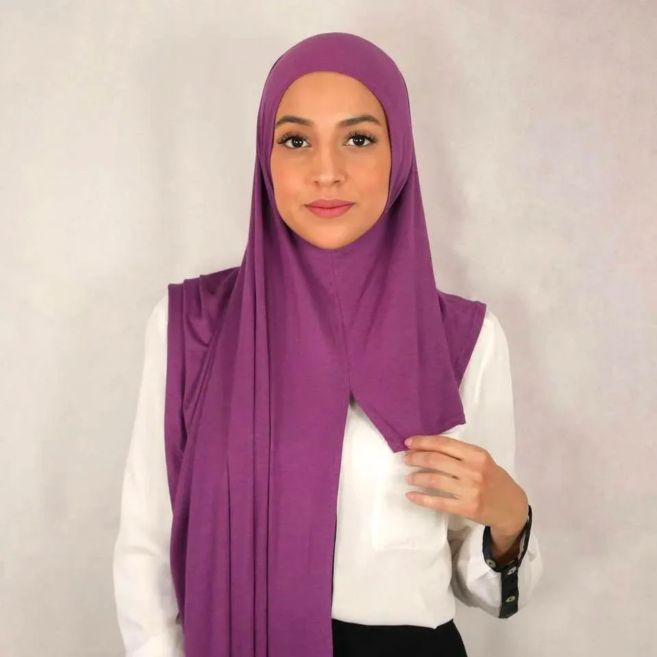 Ready to Wear Premium Instant Cotton Jersey Hijab Good Stitch Stretchy Jersey Scarf Plain Muslim Shawls Turban HeadWraps